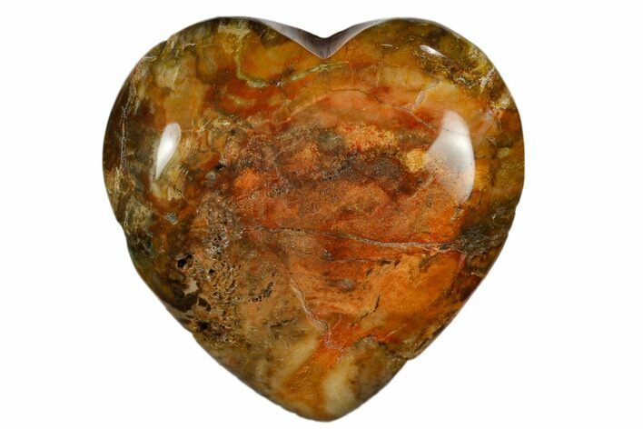 Polished, Triassic Petrified Wood Heart - Madagascar #115527